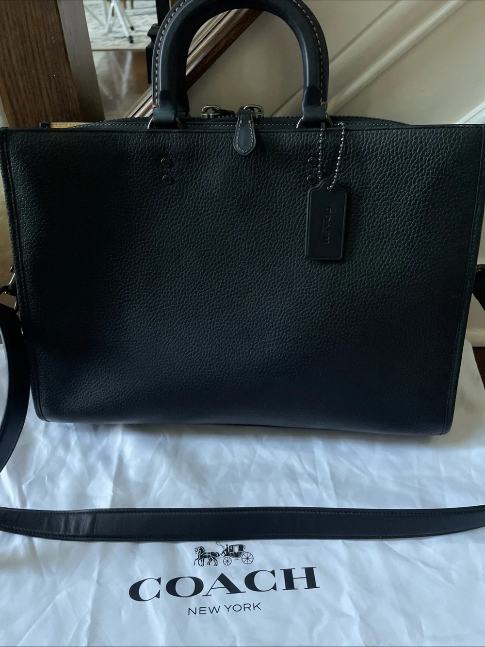 COACH Rogue Briefcase Handbag Regenerative Leather CD789 Large  Auth